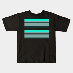 GREEN COOL RETRO VINTAGE STRIPE PATTERN | COOL TONE PALETTE Kids T-Shirt